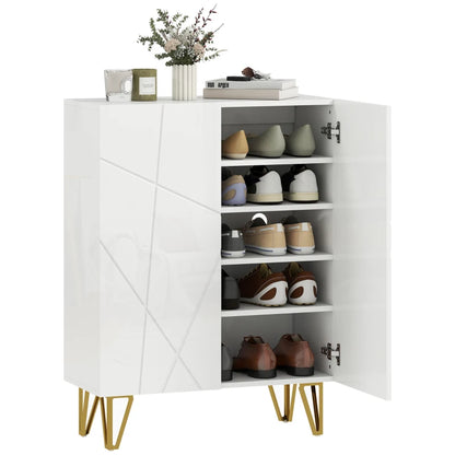 Nancy's Montecchio Schoenenkast - Opbergkast voor Schoenen - Schoenenrek - Wit - ± 70 x 30 x 95 cm