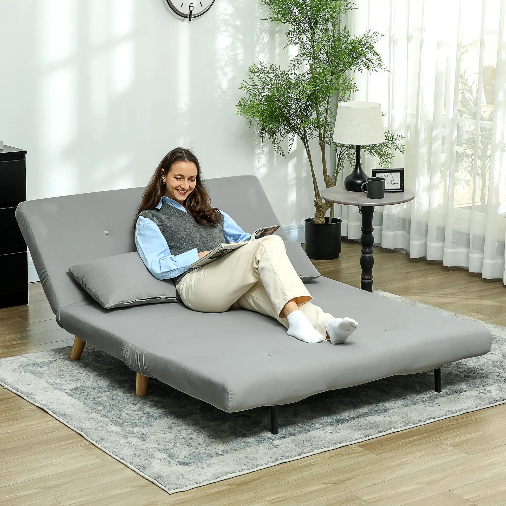 Nancy's Castelsardo Slaapbank - Logeerbank - Logeerbed - Grijs - Fluweel