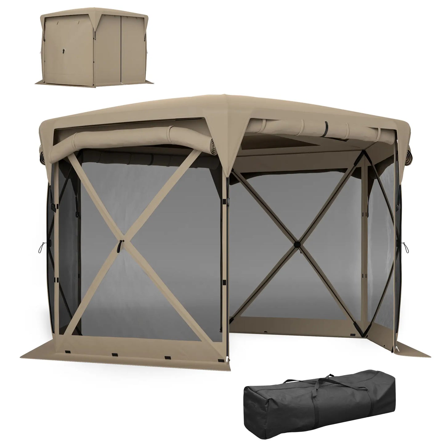 Nancy's Cinquale Paviljoen - Tuinpaviljoen - Partytent - Khaki - 345 x 300 x 210 cm