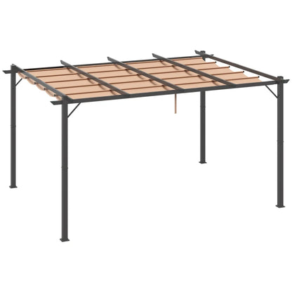 Nancy's Sulmona Pergola - Tuinpaviljoen - Uitschuifbare luifel - Grijs / Bruin - ± 300 x 400 x 225 cm