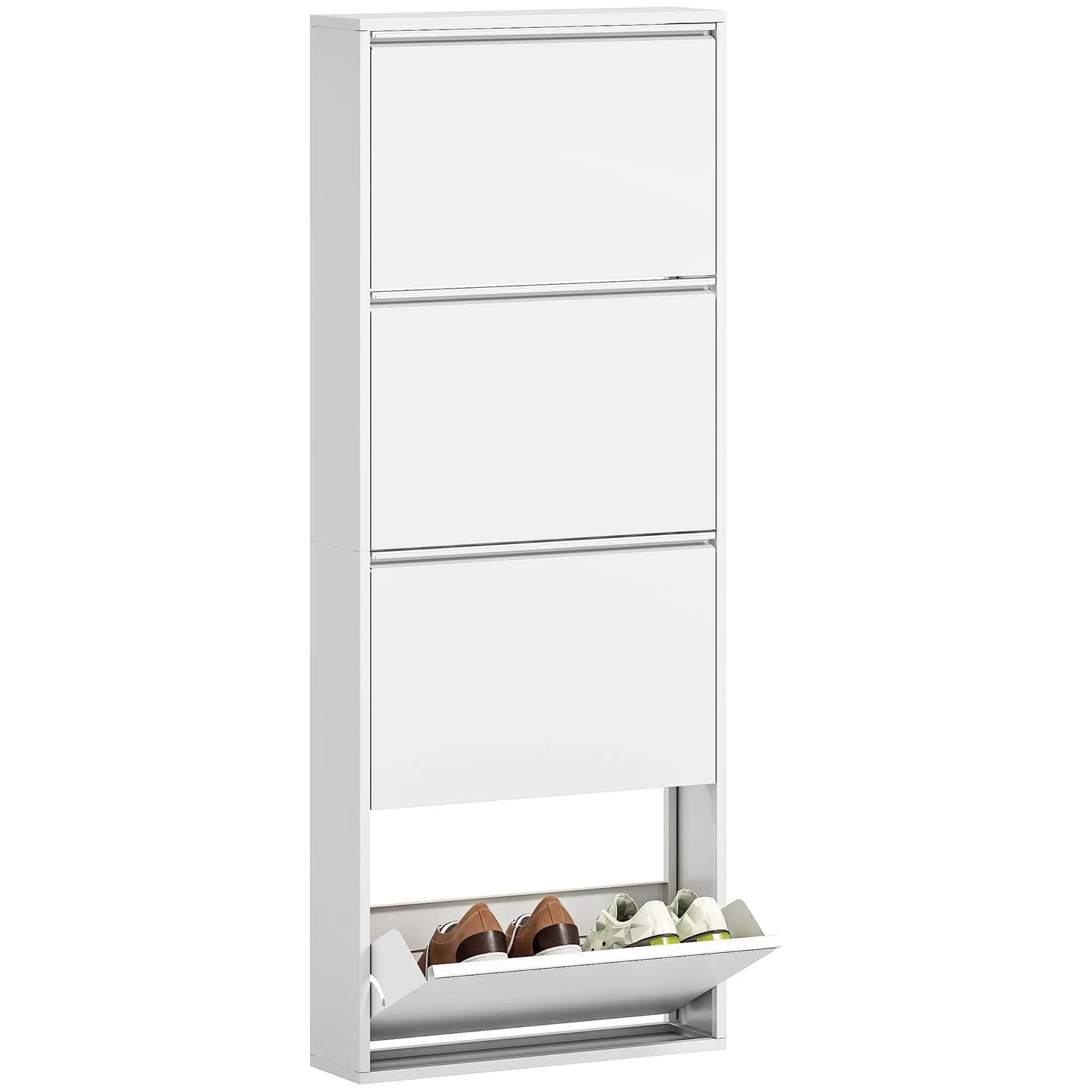 Nancy's Formigine Schoenenkast - Opbergkast voor Schoenen - Wit - ± 55 x 15 x 140 cm