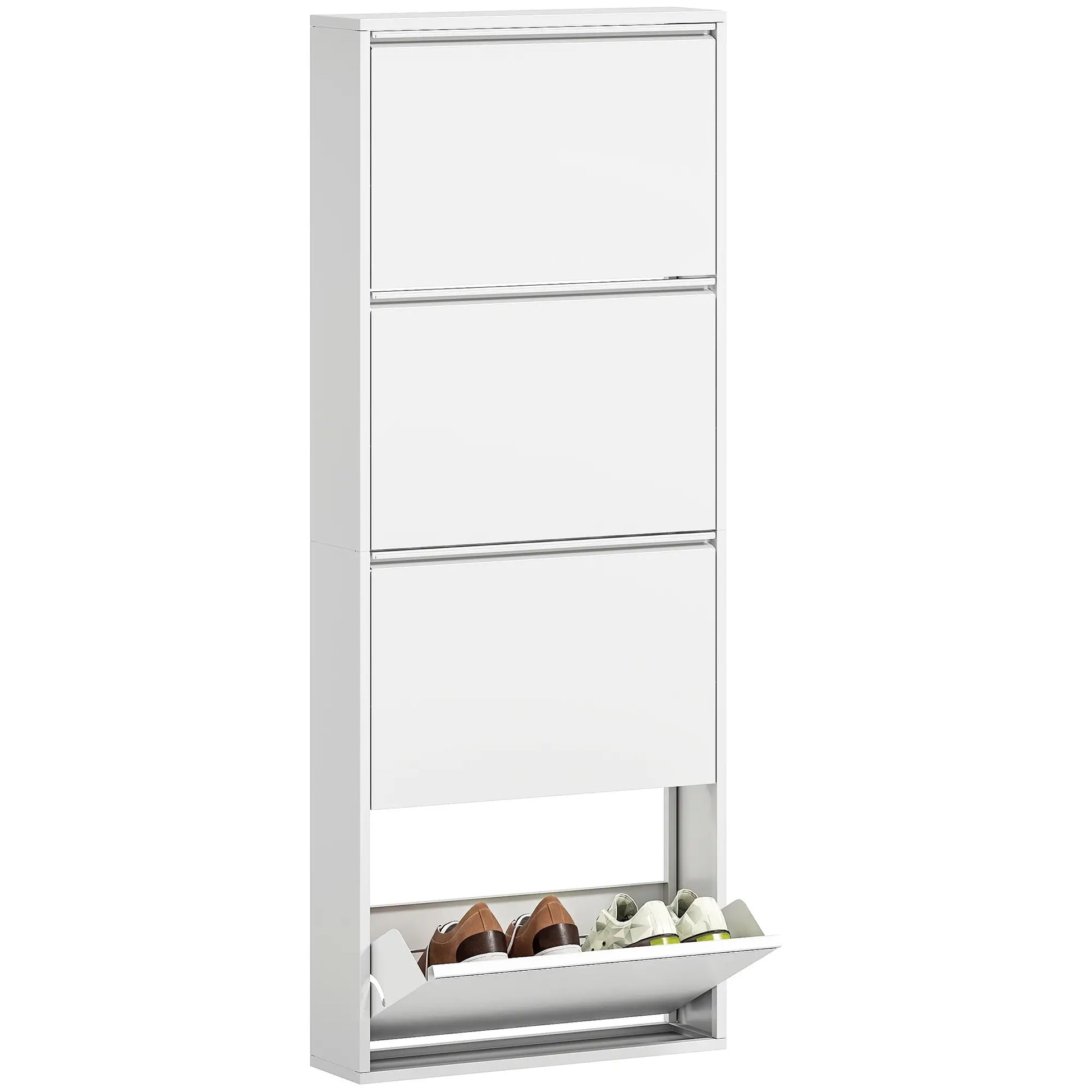 Nancy's Formigine Schoenenkast - Opbergkast voor Schoenen - Wit - ± 55 x 15 x 140 cm