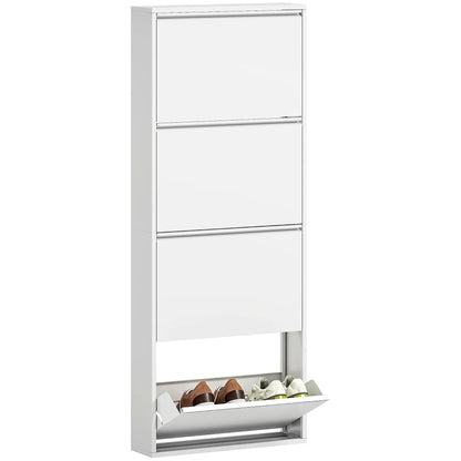 Nancy's Formigine Schoenenkast - Opbergkast voor Schoenen - Wit - ± 55 x 15 x 140 cm