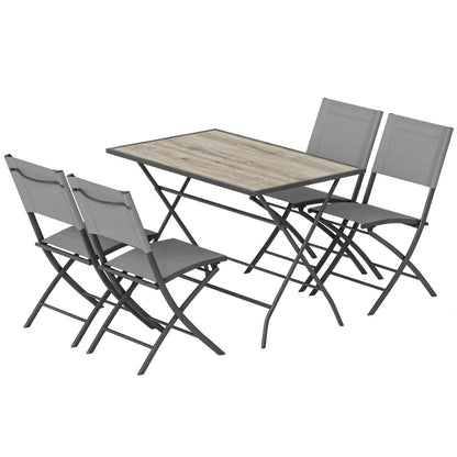 Nancy's Saronno Tuinset - 5-Delige Tuinmeubelset - Tuintafel Set - Grijs