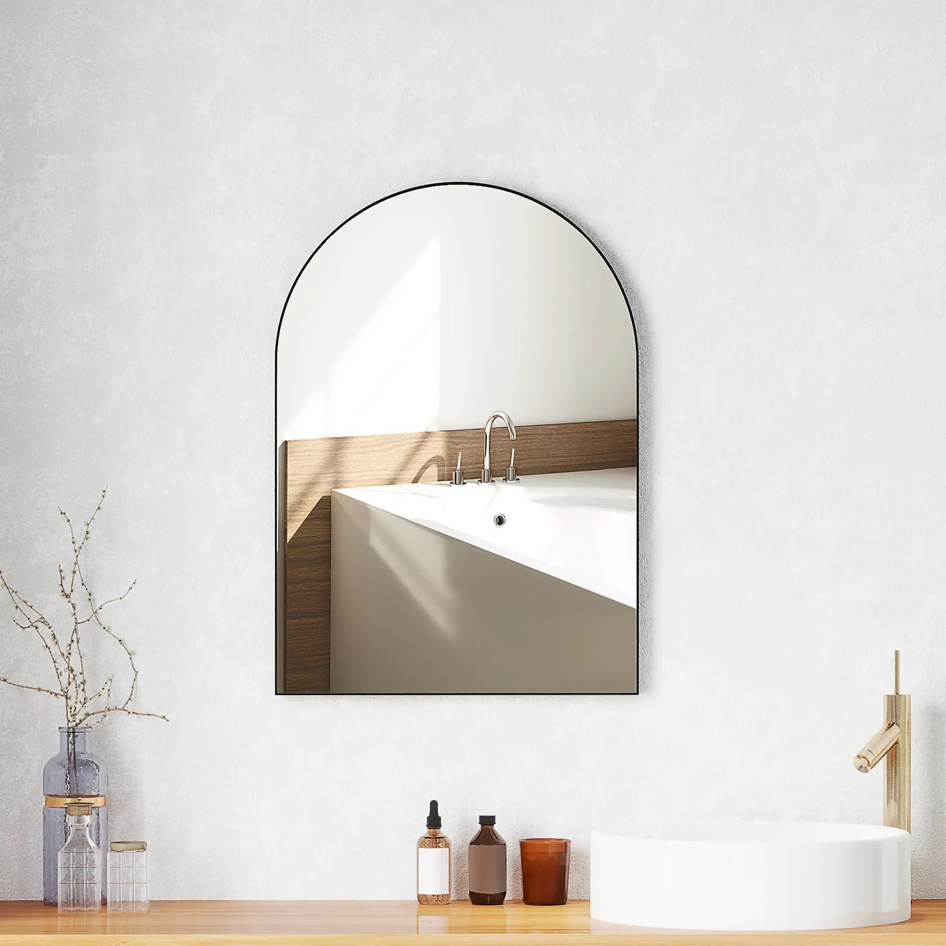Nancy's Dego Badkamerspiegel - Zwart - 50L x 3B x 70H cm