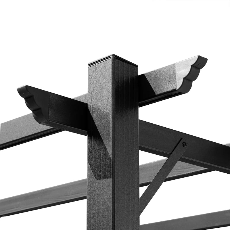 Nancy's Sulmona Pergola - Tuinpaviljoen - Uitschuifbare luifel - Grijs / Bruin - ± 300 x 400 x 225 cm