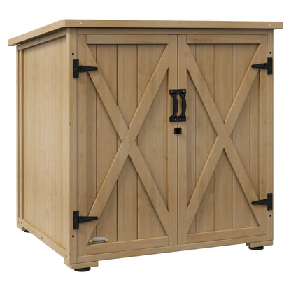 Nancy's Taceno Tuinkast - Opbergschuur - Opbergkast voor buiten - Gereedschapshok - Dennenhout - ± 75 x 90 x 83/90 cm