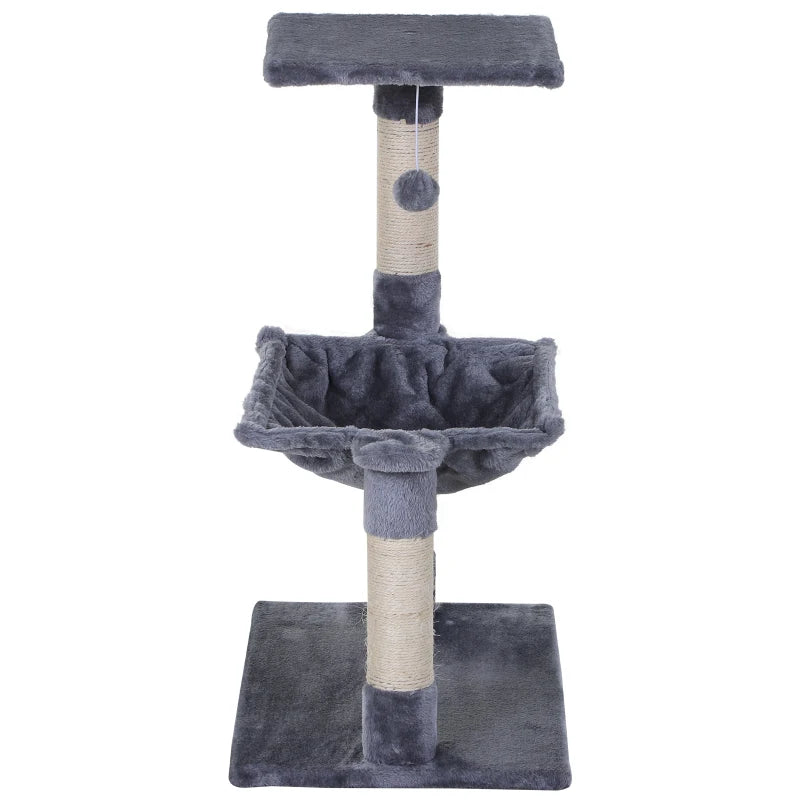Nancy's Fiaes Krabpaal - Kattenbed - Pluche - Grijs - ± 50 x 40 x 70 cm