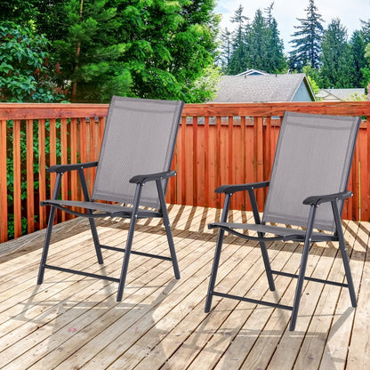 Chaises de jardin Nancy's Sandfort - Pliables - Gris - Lot de 2