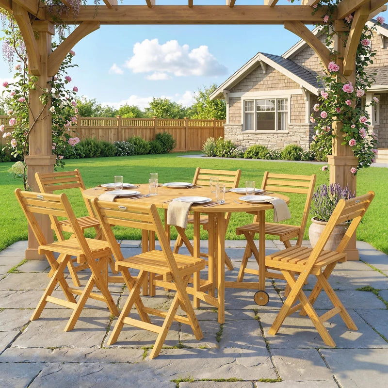 Nancy's Sarnonico Tuinset - Tuinmeubelset - Weerbestendig - Uitschuifbare tafel - Acaciahout