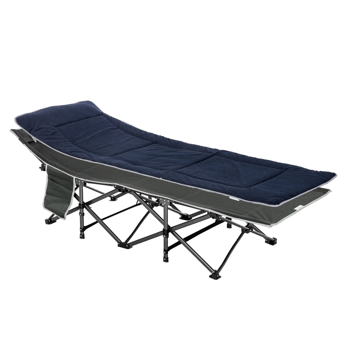 Nancy's Caneva Campingbed - Stretcher - Veldbed - Vouwbed - Blauw - ± 190 x 65 x 55 cm