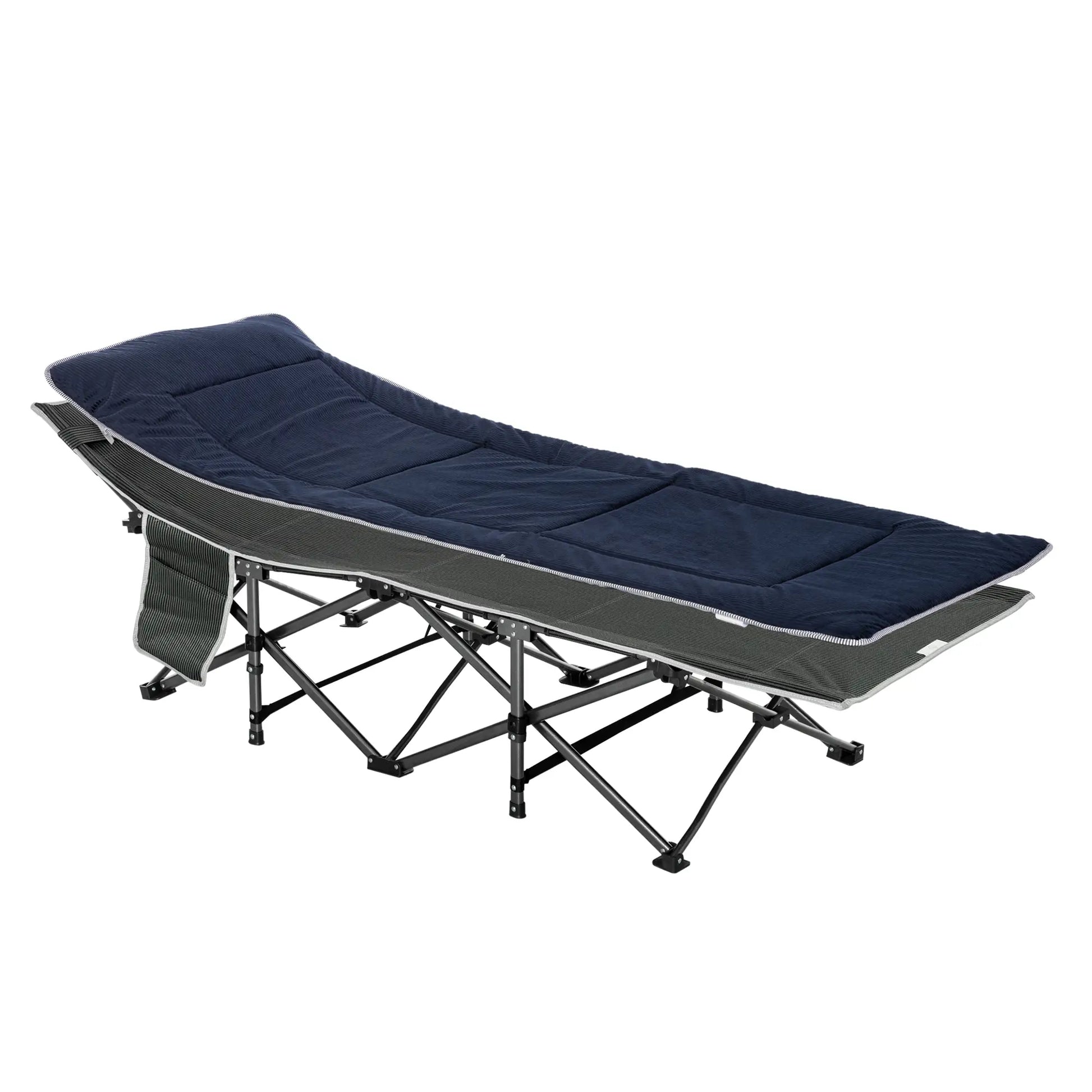 Nancy's Caneva Campingbed - Stretcher - Veldbed - Vouwbed - Blauw - ± 190 x 65 x 55 cm