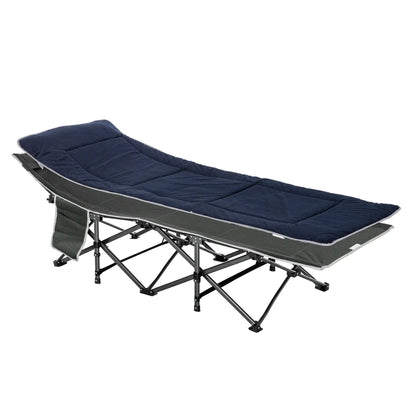 Nancy's Caneva Campingbed - Stretcher - Veldbed - Vouwbed - Blauw - ± 190 x 65 x 55 cm