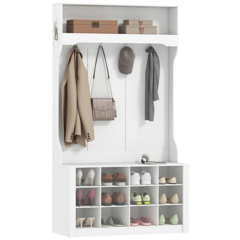 Nancy's Montecreto Wandgarderobe - Kledingrek - Garderobe - Wit - ± 100 x 35 x 170 cm