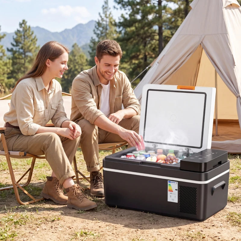 Nancy's Sospirolo Koelbox - Compressorkoeling - Elektrische Koelbox - Koeler - LED-Verlichting - Bluetooth App - Zwart - 20 Liter