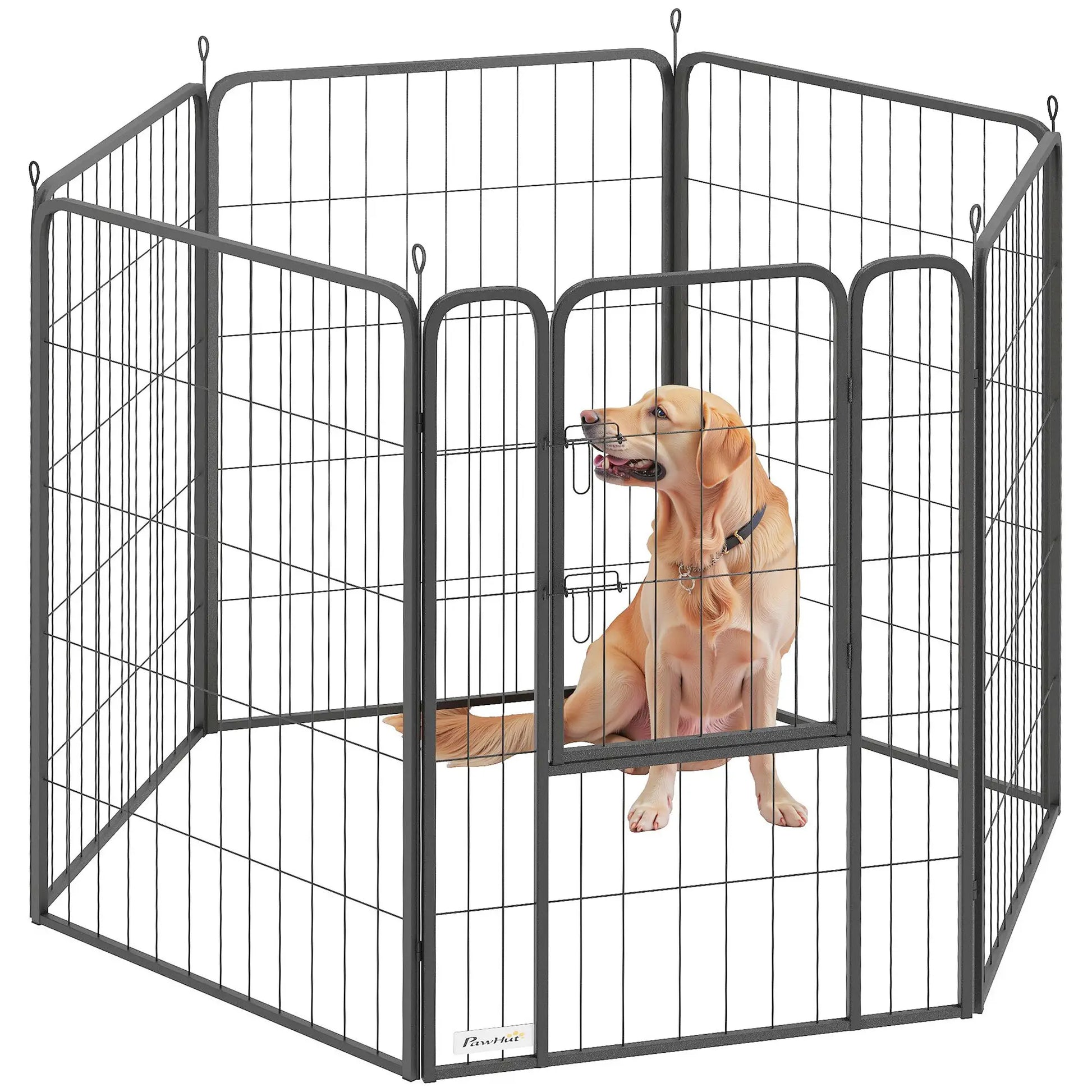 Nancy's Colazza Hondenbox - Honden ren - Puppyren - Puppybox - Zwart - Staal