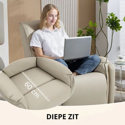 Nancy's Oyace Massagestoel - Relaxfauteuil - 3D Kneedmassage - Elektrisch verstelbaar - Beige - Kunstleer