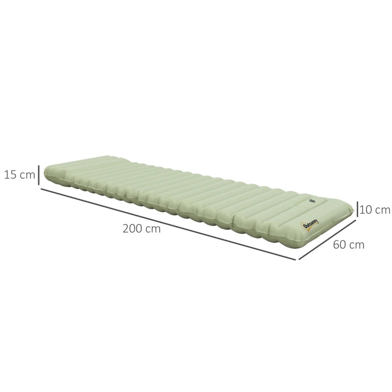 Nancy's Carvalhal Airbed - With Foot Pump - Waterproof - Green - ± 200 x 60 x 10 cm
