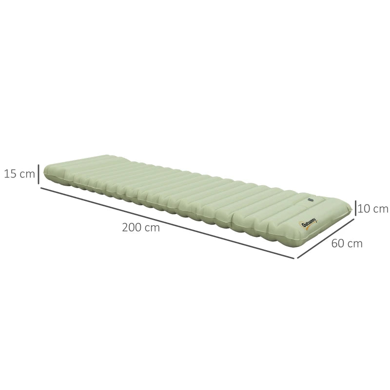 Matelas pneumatique Carvalhal de Nancy - Avec pompe à pied - Imperméable - Vert - ± 200 x 60 x 10 cm