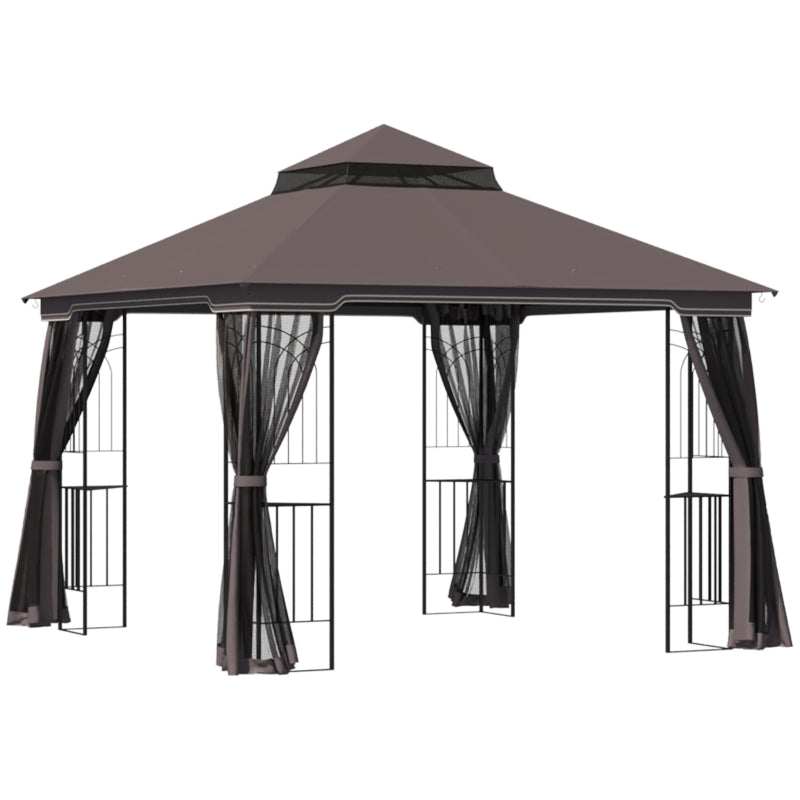 Nancy's Putjara Pavilion - Party tent - Garden Pavilion - Coffee - ± 300 x 300 cm