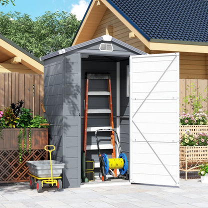 Nancy's Pelugo Opbergschuur - Tuinschuur - Gereedschapsschuur - Tuinhuisje - Grijs - Aluminium - ± 135 x 100 x 210 cm