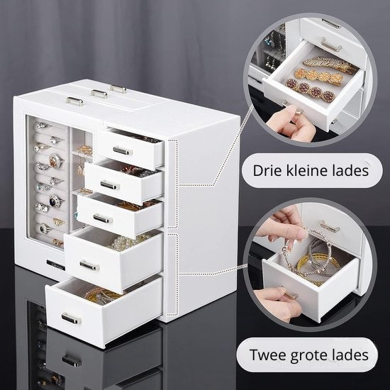 Nancy's Pantano Sieradendoos - Sieradendoosje - Sieraden Kistje - Sieraden Display - Wit