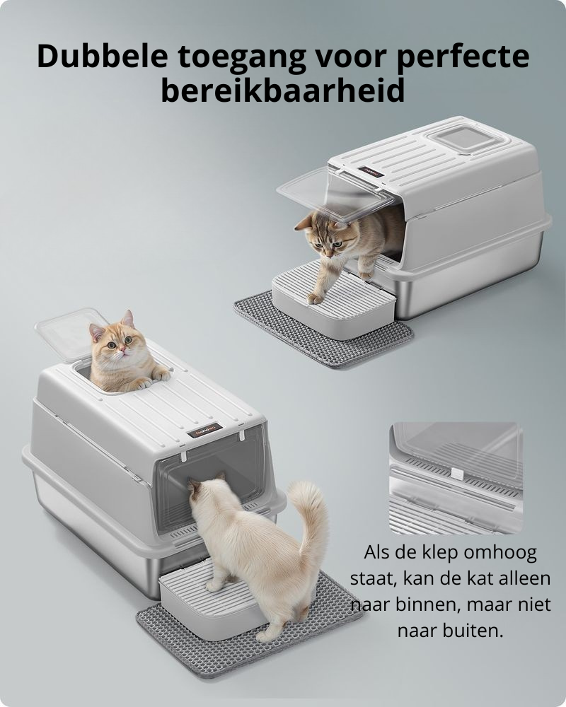 Nancy's Pianengo Kattenbak - Katten Toilet - Katten WC - Grijs - ± 60 x 40 x 40 cm