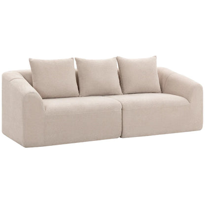 Nancy's Tergu 3-Zitsbank - Sofa - 3 Persoons Bank - Beige - Chenille Look - ± 225 x 95 x 85 cm