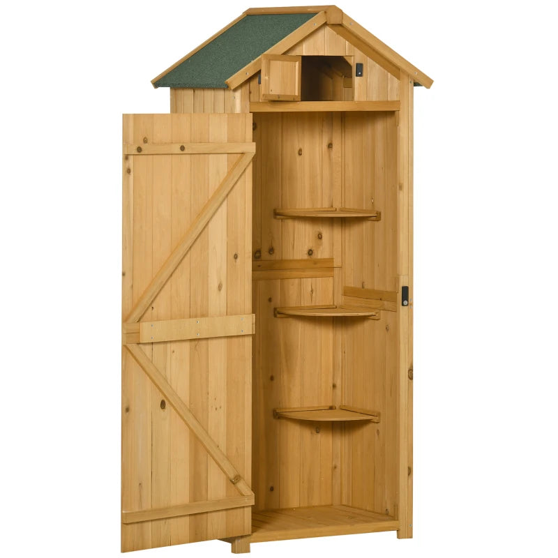 Nancy's Taipana Tuinkast - Buitenkast - Opbergschuur - Gereedschapsschuurtje - Tuinschuurtje - Dennenhout - ± 75 x 55 x 180 cm