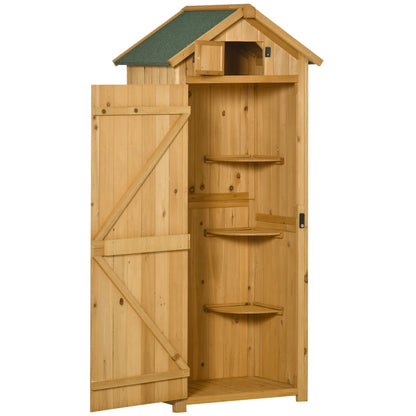 Nancy's Taipana Tuinkast - Buitenkast - Opbergschuur - Gereedschapsschuurtje - Tuinschuurtje - Dennenhout - ± 75 x 55 x 180 cm