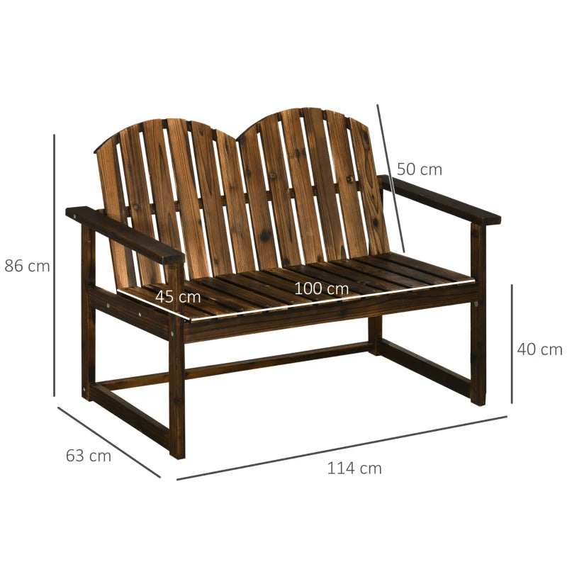 Nancy's Ribera Tuinbank - Parkbank - Balkonbank - Houten Tuinbankje - Dennenhout - ± 115 x 65 x 85 cm
