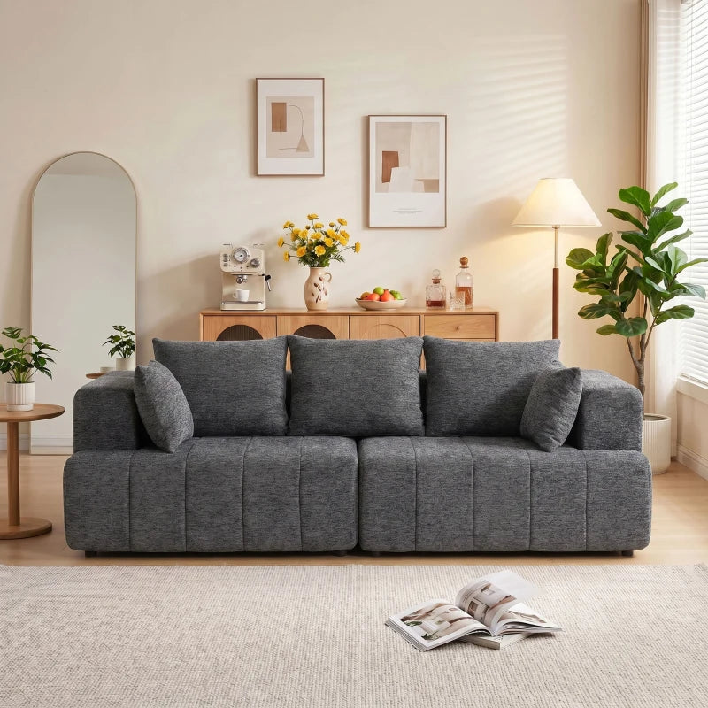Nancy's Terlago 3-Zitsbank - Sofa - 3 Persoons Bank - Grijs - Chenille - ± 250 x 105 x 85 cm