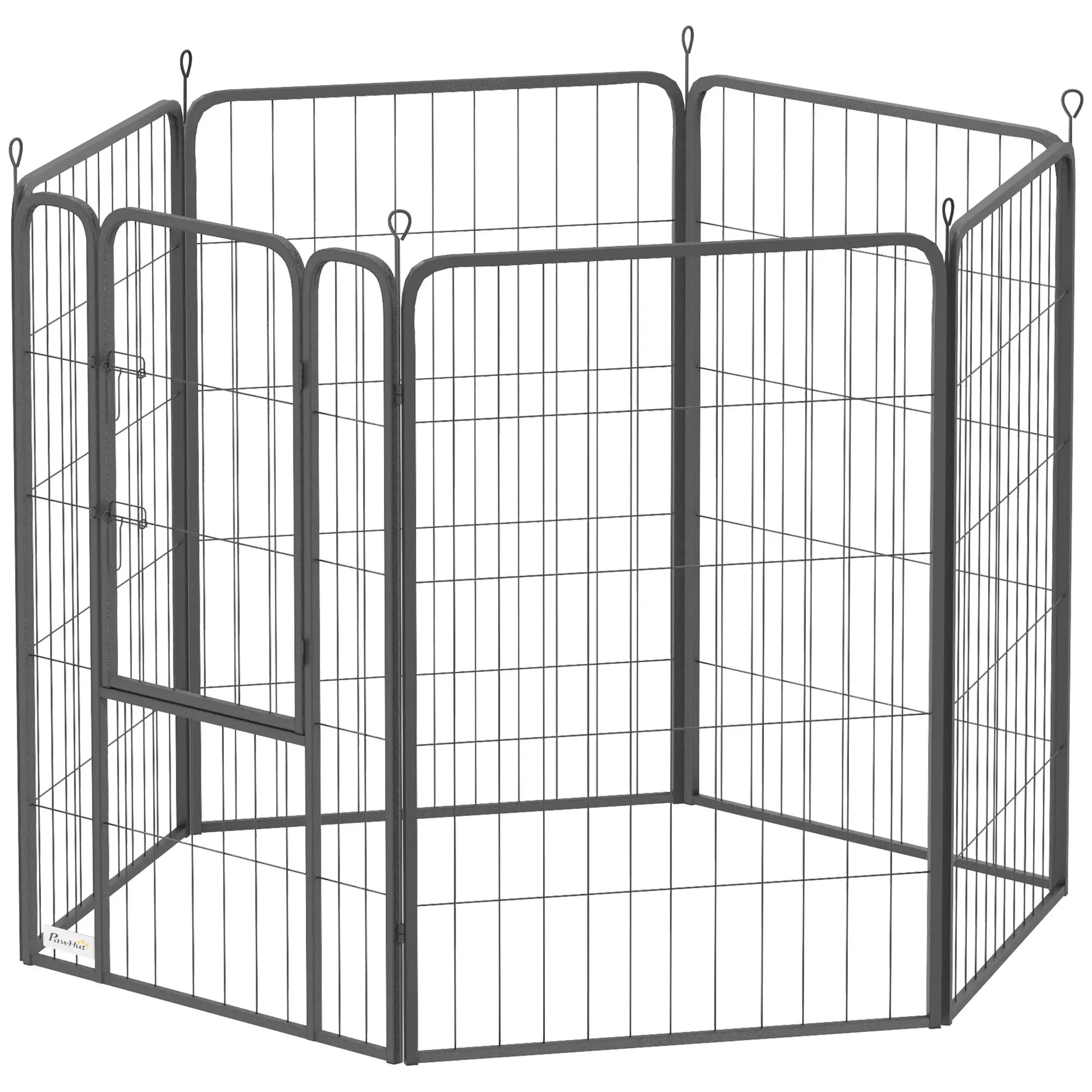 Nancy's Colazza Hondenbox - Honden ren - Puppyren - Puppybox - Zwart - Staal