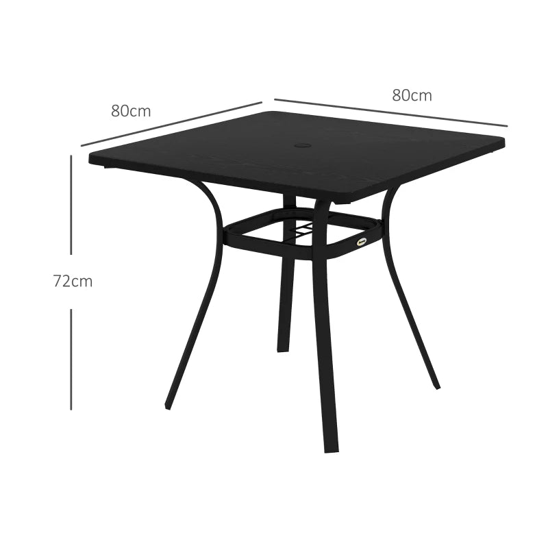 Nancy's Aboadela Tuintafel - Terrastafel - Bistrotafel - Tuinmeubel - Zwart - ± 80 x 80 x 75 cm