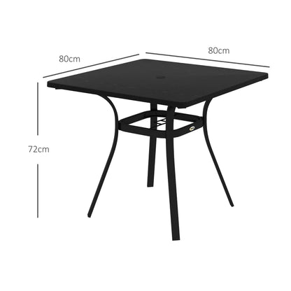 Nancy's Aboadela Tuintafel - Terrastafel - Bistrotafel - Tuinmeubel - Zwart - ± 80 x 80 x 75 cm