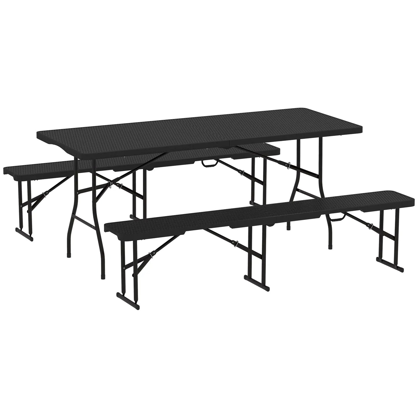 Nancy's Fauglia Picknicktafel - Campingtafel - Inklapbaar - Zwart / Bruin