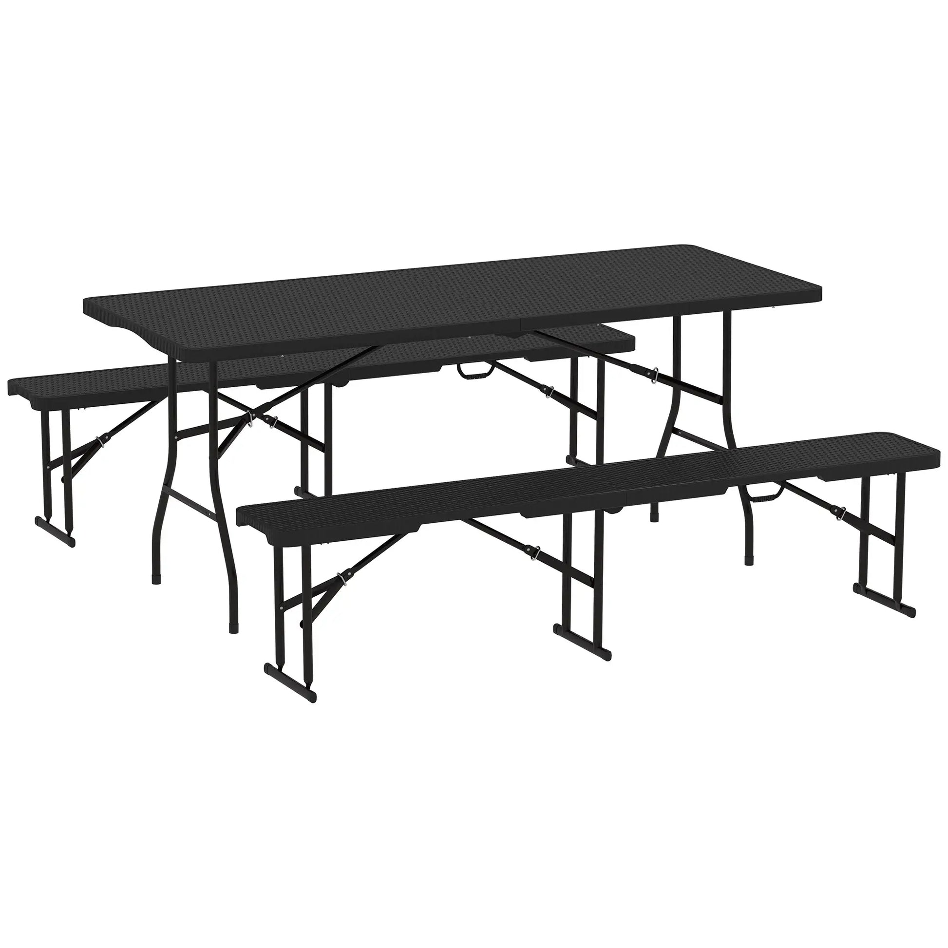 Nancy's Fauglia Picknicktafel - Campingtafel - Inklapbaar - Zwart / Bruin