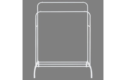 ELEGANCA Kledingrek - Wit- Metaal - Kledingrek met 2 stangen - Schoenenplank