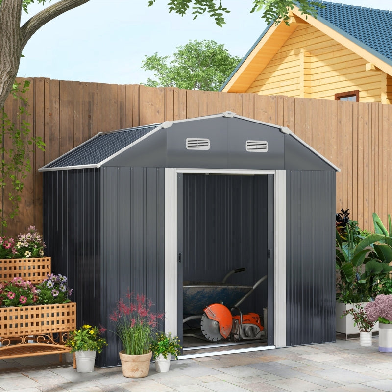 Nancy's Sante Cruz Storage shed - Tool shed - Garden shed - Gray - ± 240 x 130 x 200 cm