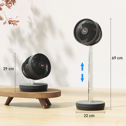 Nancy's Graglia Ventilator - Staande Ventilator - In Hoogte Verstelbaar - Draadloos gebruik - Timer en 10 snelheidsinstellingen - Zwart