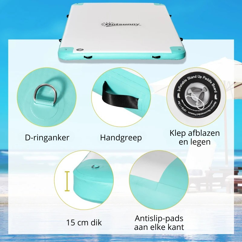 Nancy's Putignano Luchtbed - Zwemeiland - Watermatras - Antislip - ± 305 x 205 x 15 cm