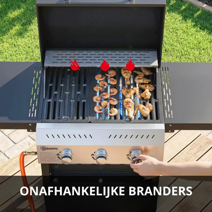 Nancy's Sefro Gasbarbecue - BBQ - Ruim grilloppervlak - Geïntegreerde thermometer - Zwart