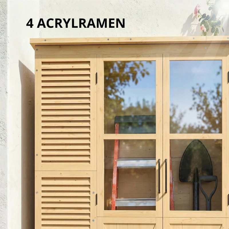 Nancy's Sirolo Tuinkast - Gereedschapskat voor buiten - Opbergkast - Dennenhout - ± 145 x 70 x 200 cm