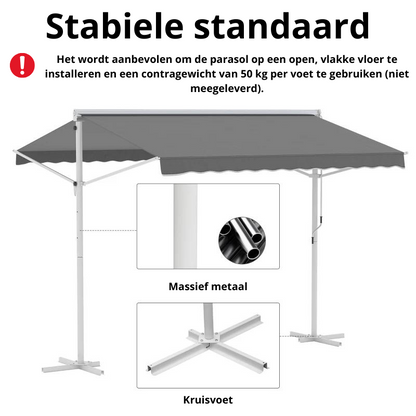 Auvent Nancy's Paddock Tui - Auvent de terrasse - Auvent autoportant - Gris - 300 x 300 cm