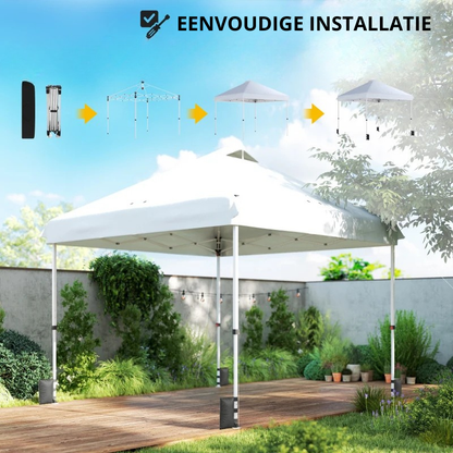 Nancy's Polcenigo Paviljoen - Party tent - Inklapbaar frame - Wit - ± 300 x 300 x 275 cm
