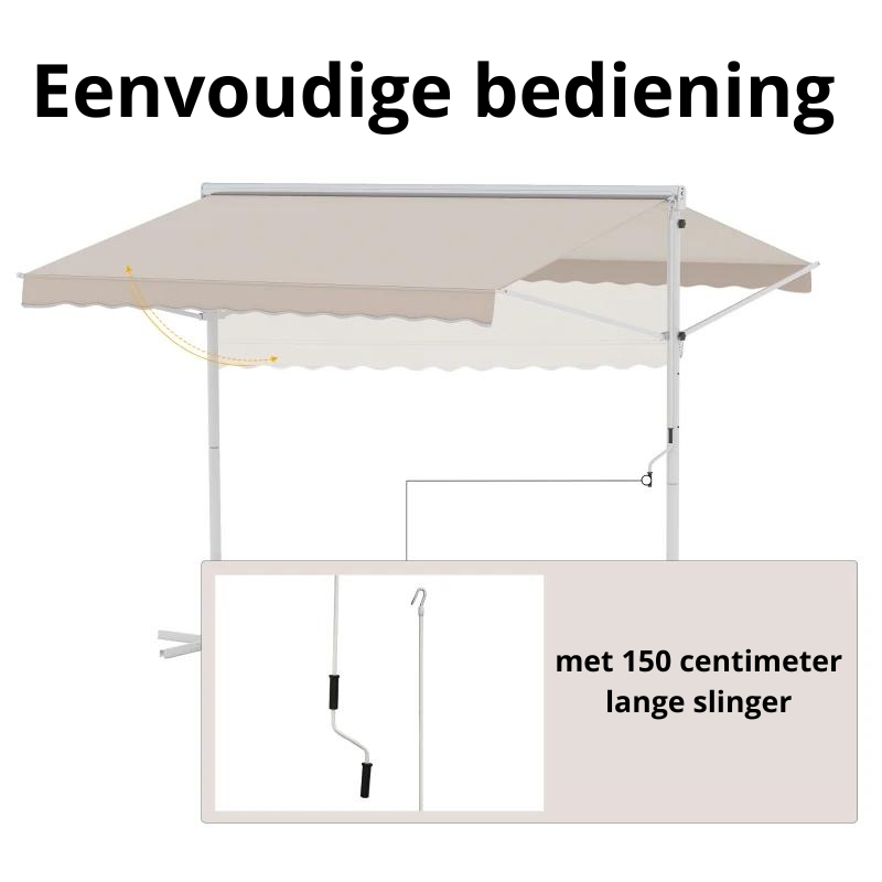 Nancy's Paddock Tuinmarkies - Terrasoverkapping - Vrijstaande luifel - Beige- 300 x 300 cm