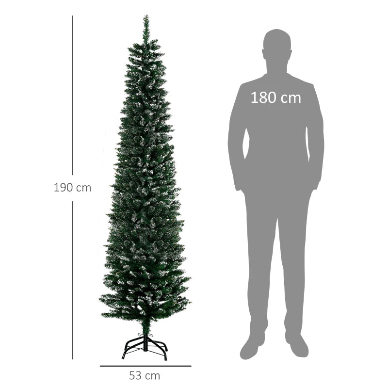 Nancy's Marios Kerstboom - Kunstkerstboom - Kunstboom - Groen met witte takken - Ø 53 x 190 cm