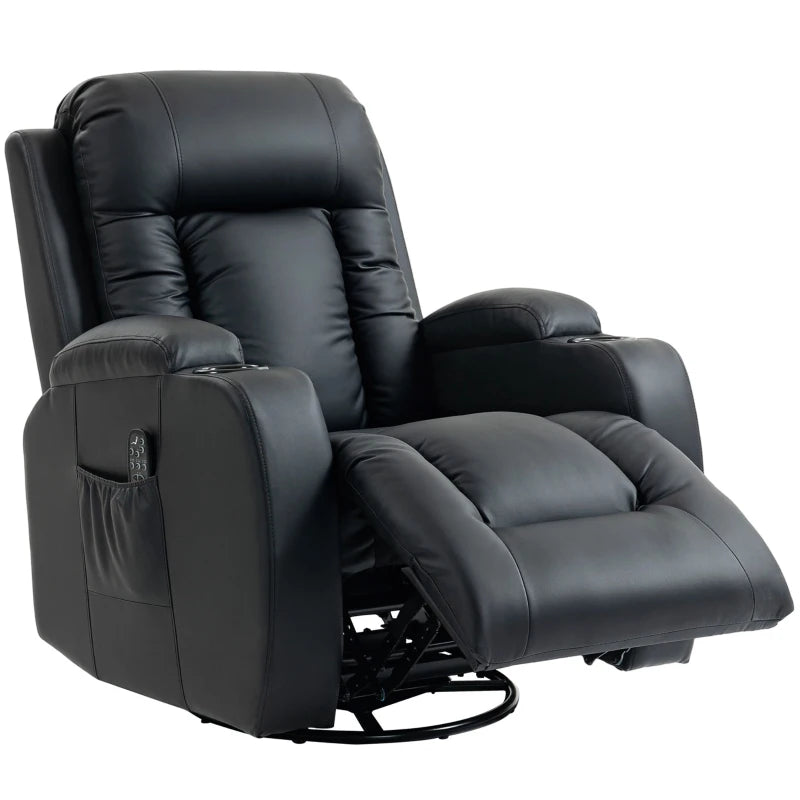 Nancy's Pollone Massagestoel - Relaxfauteuil met massagefunctie - Warmte massage - Schommelfunctie - Zwart - Kunstleer