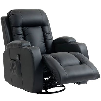 Nancy's Pollone Massagestoel - Relaxfauteuil met massagefunctie - Warmte massage - Schommelfunctie - Zwart - Kunstleer