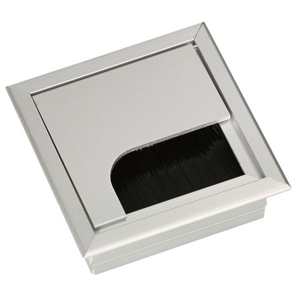 Eleganca Aluminium kabeldoorvoer voor bureau 8x8 cm Mat Zilver